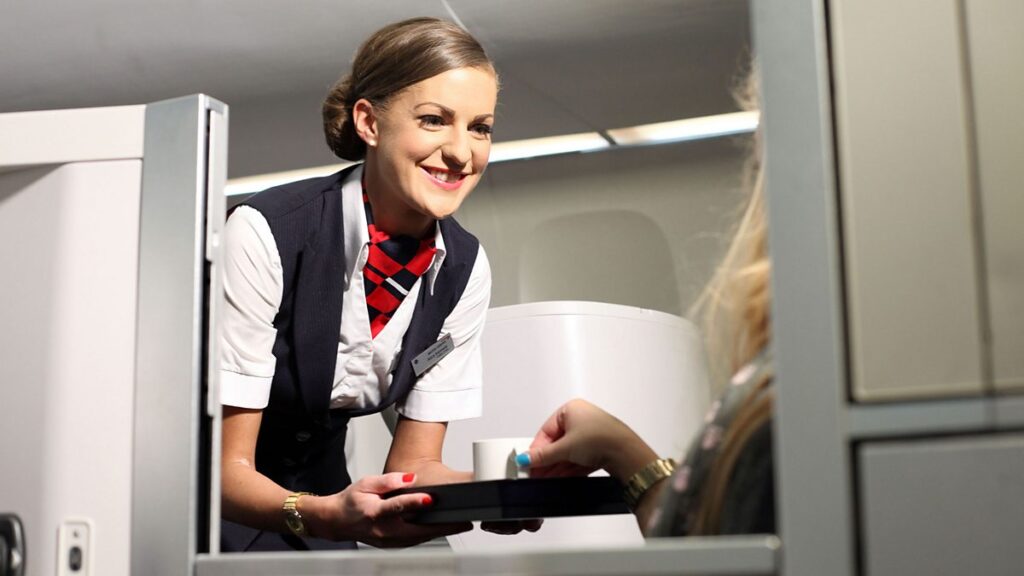 British Airways serving guest